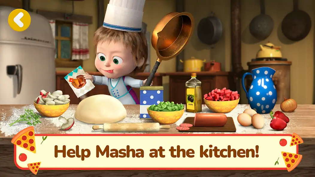 Download Masha and the Bear Pizza Maker [MOD, Unlimited coins] + Hack [MOD, Menu] for Android
