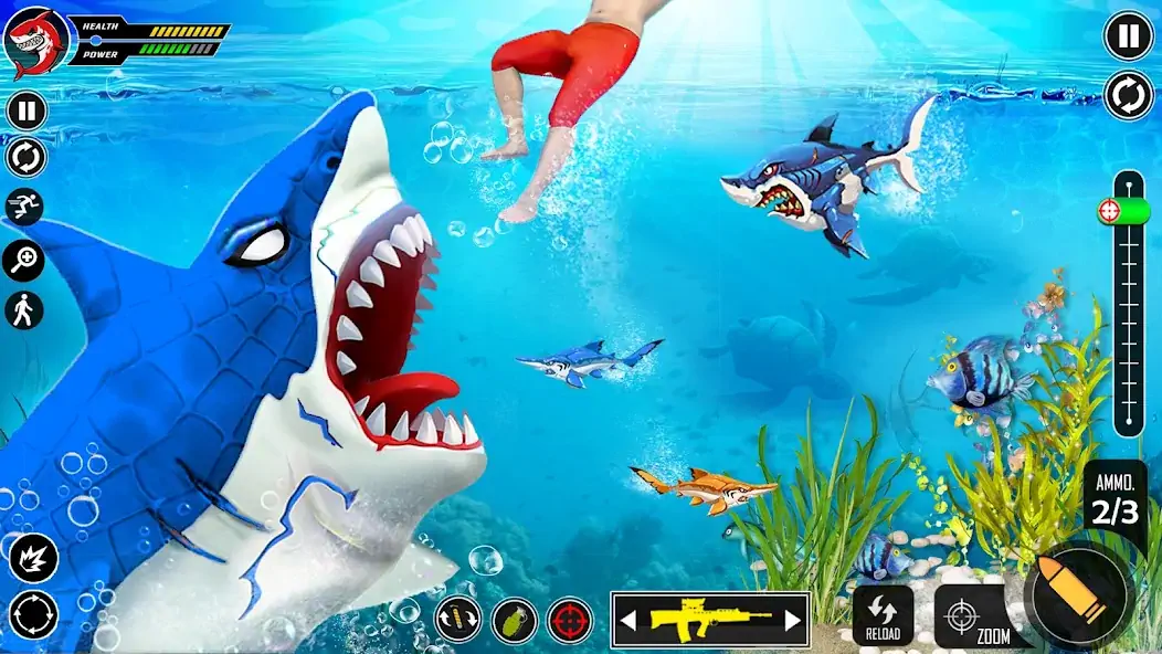 Download Shark Attack FPS Sniper Game [MOD, Unlimited money] + Hack [MOD, Menu] for Android