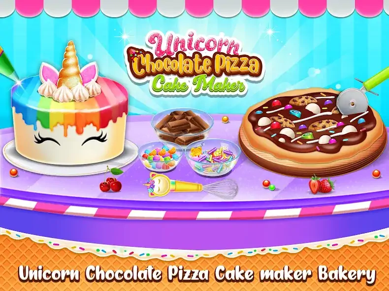 Download Sweet unicorn cake bakery chef [MOD, Unlimited money/coins] + Hack [MOD, Menu] for Android