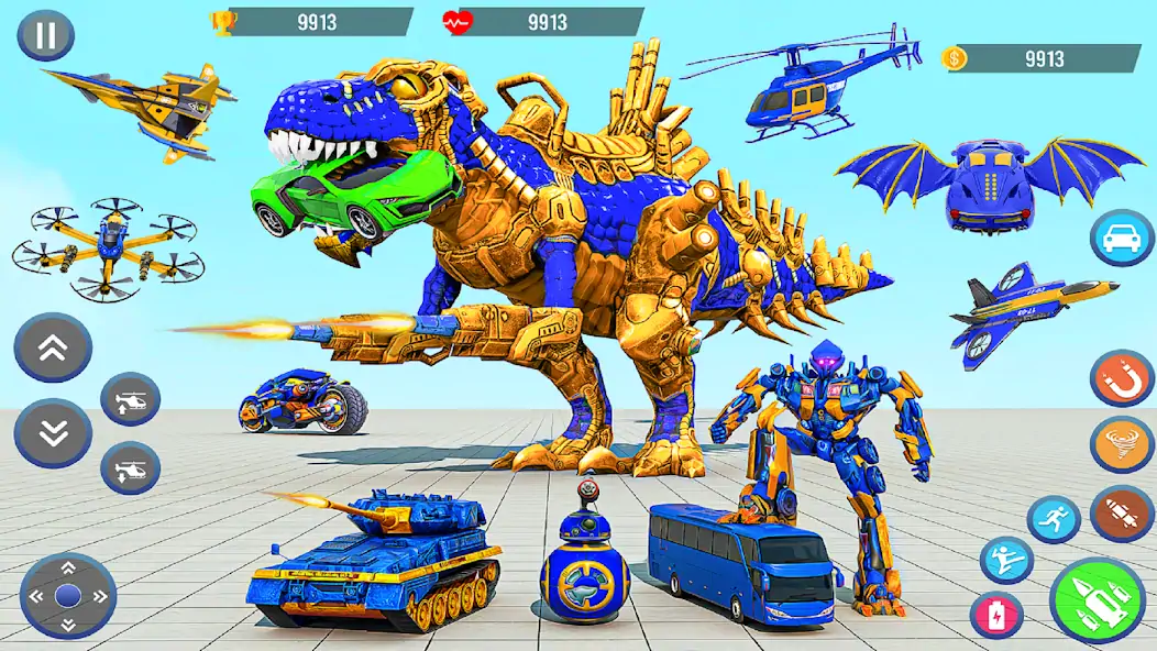 Download Robot Car Games Dino Transform [MOD, Unlimited money/coins] + Hack [MOD, Menu] for Android