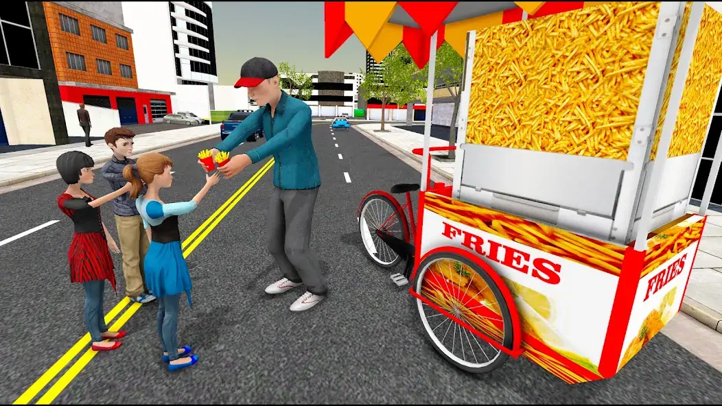 Download Crispy Fries Hawkers Cycle [MOD, Unlimited money/gems] + Hack [MOD, Menu] for Android