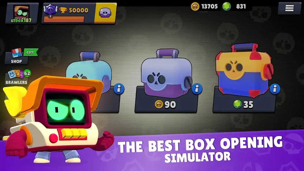 Download Star Box Simulator for BS [MOD, Unlimited money/gems] + Hack [MOD, Menu] for Android