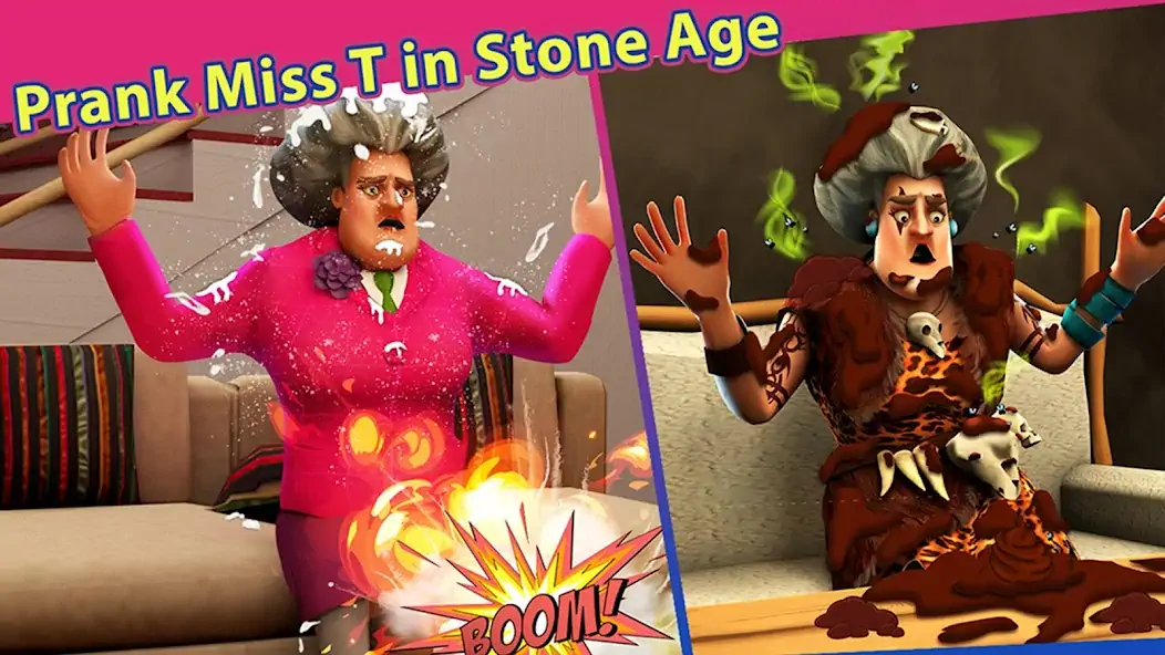 Download Scary Teacher Stone Age [MOD, Unlimited money] + Hack [MOD, Menu] for Android