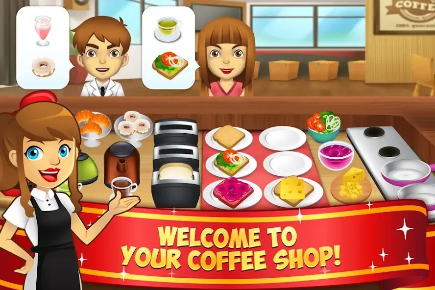 Download My Coffee Shop: Cafe Shop Game [MOD, Unlimited money/coins] + Hack [MOD, Menu] for Android