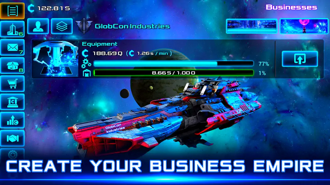 Download Idle Space Business Tycoon [MOD, Unlimited money/gems] + Hack [MOD, Menu] for Android