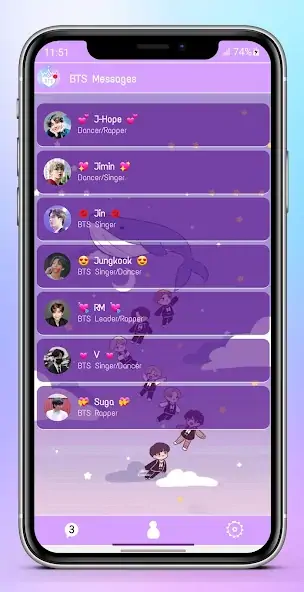 Download BTS Messenger: Chat Simulation [MOD, Unlimited coins] + Hack [MOD, Menu] for Android