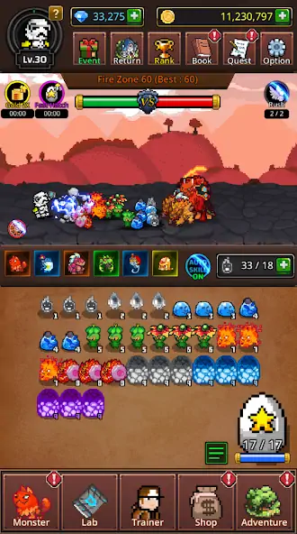 Download Grow Mergemon Masters-Idle Rpg [MOD, Unlimited money/gems] + Hack [MOD, Menu] for Android