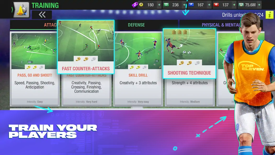 Download Top Eleven Be a Soccer Manager [MOD, Unlimited money] + Hack [MOD, Menu] for Android