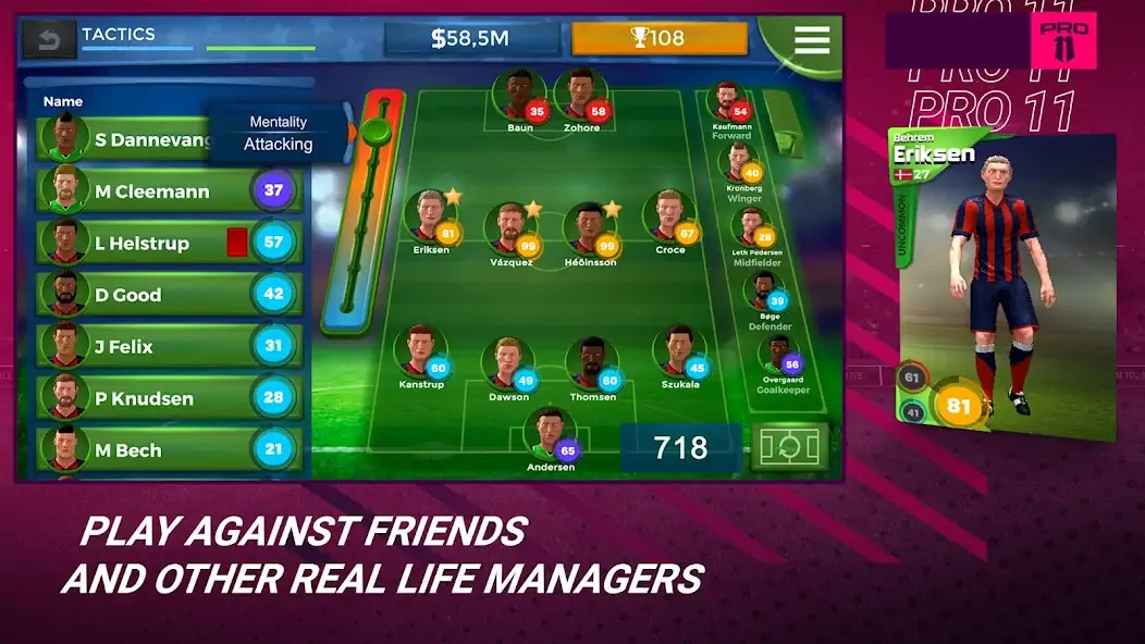 Download Pro 11 - Soccer Manager Game [MOD, Unlimited money/coins] + Hack [MOD, Menu] for Android