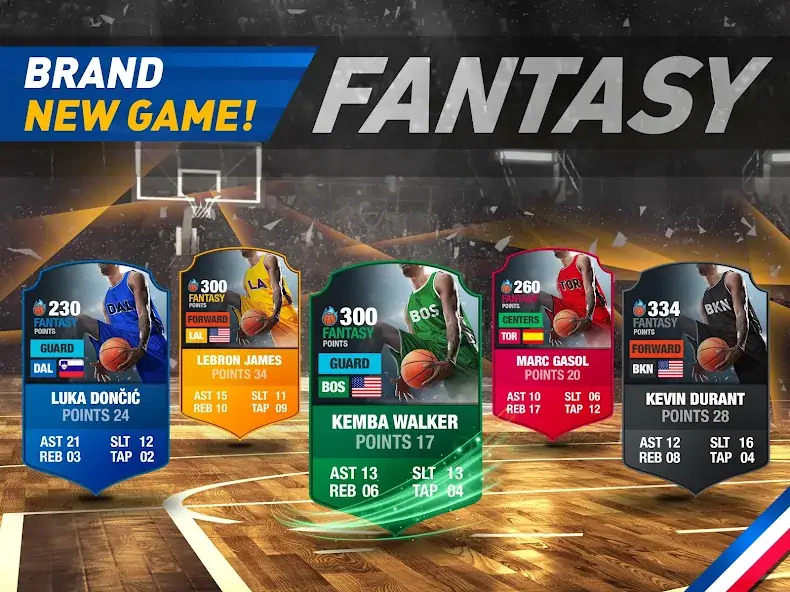 Download Basketball Fantasy Manager NBA [MOD, Unlimited money/coins] + Hack [MOD, Menu] for Android