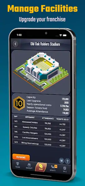 Download Ultimate Pro Football GM [MOD, Unlimited money/gems] + Hack [MOD, Menu] for Android