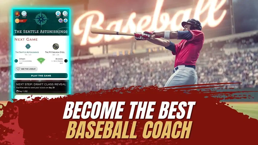 Download Astonishing Baseball Manager [MOD, Unlimited money/coins] + Hack [MOD, Menu] for Android