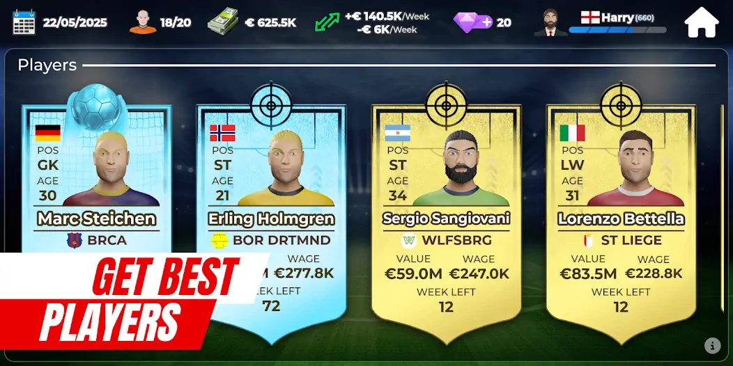 Download Pro Football Agent [MOD, Unlimited money] + Hack [MOD, Menu] for Android