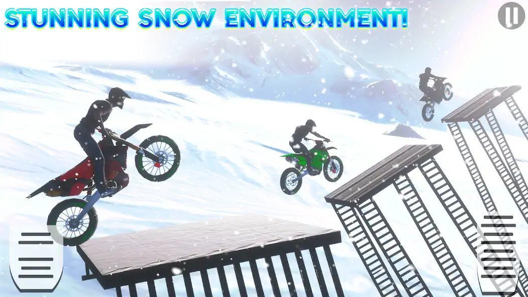 Download Snow Tricky Bike Stunt Race 3D [MOD, Unlimited money/gems] + Hack [MOD, Menu] for Android
