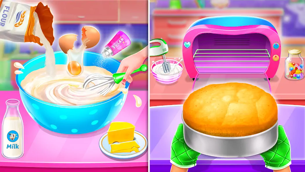 Download Sweet Bakery - Girls Cake Game [MOD, Unlimited money/coins] + Hack [MOD, Menu] for Android