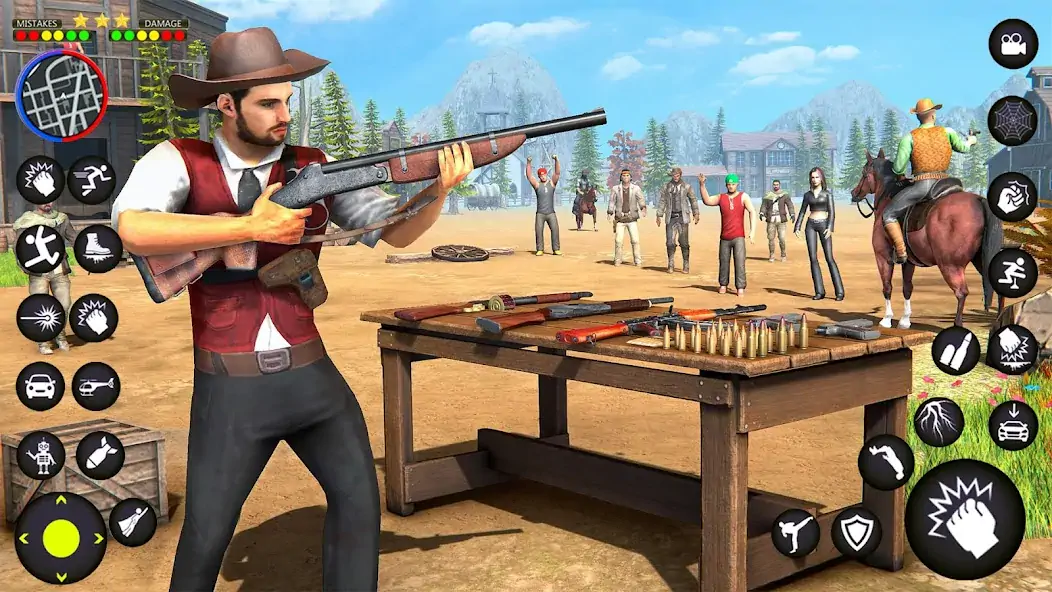 Download Gangster Crime Gun Cowboy Game [MOD, Unlimited money/gems] + Hack [MOD, Menu] for Android