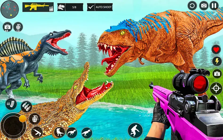 Download Wild Dinosaur Hunter Zoo Games [MOD, Unlimited money/gems] + Hack [MOD, Menu] for Android