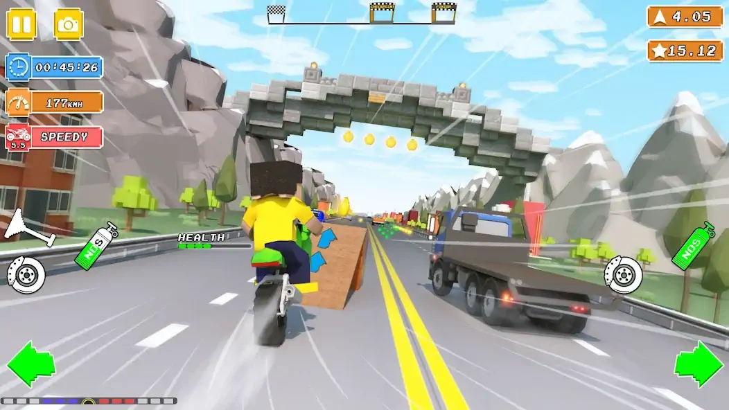Download Blocky Bike Rider: Moto Racing [MOD, Unlimited money] + Hack [MOD, Menu] for Android