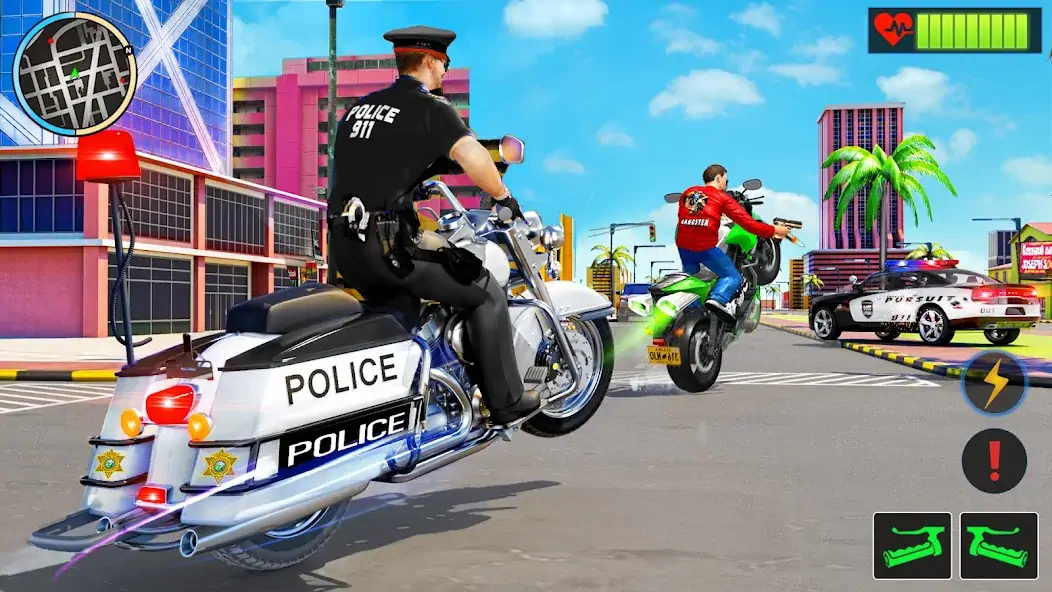 Download Police Moto Bike Chase Crime [MOD, Unlimited money/gems] + Hack [MOD, Menu] for Android