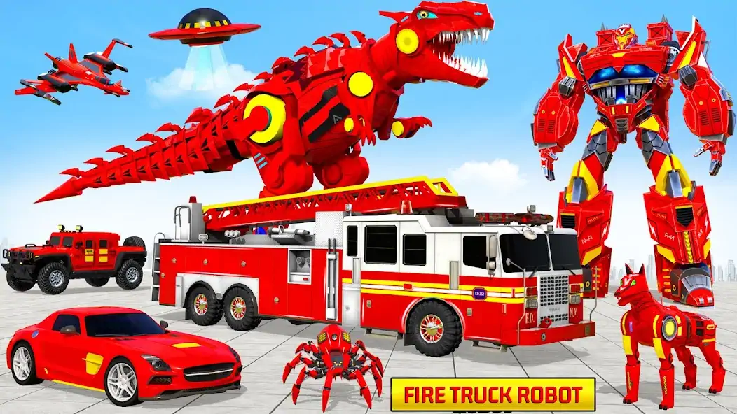 Download Fire Truck Robot Car Game [MOD, Unlimited money/gems] + Hack [MOD, Menu] for Android