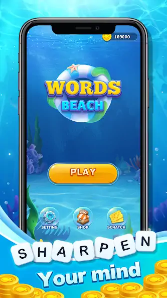 Download Word Beach Puzzle:Fun Game [MOD, Unlimited coins] + Hack [MOD, Menu] for Android