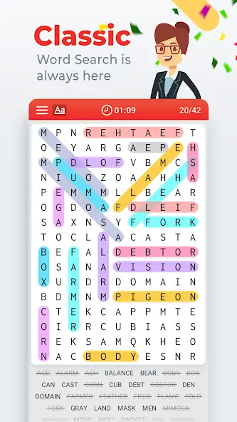 Download Word Search Colorful [MOD, Unlimited coins] + Hack [MOD, Menu] for Android