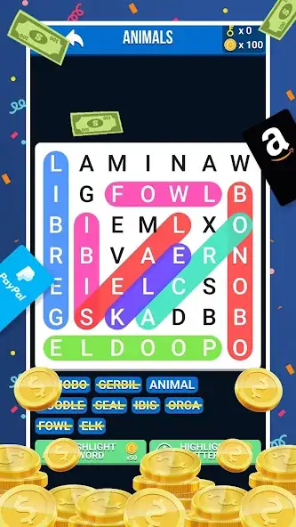Download Make Money: Word Search [MOD, Unlimited money/gems] + Hack [MOD, Menu] for Android