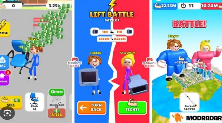 Download Idle Lifting Hero 3D [MOD, Unlimited money/gems] + Hack [MOD, Menu] for Android