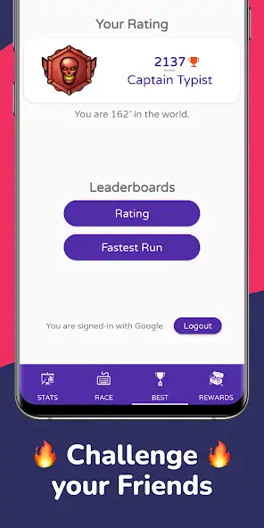Download Type Race - The Typing Game [MOD, Unlimited money/coins] + Hack [MOD, Menu] for Android